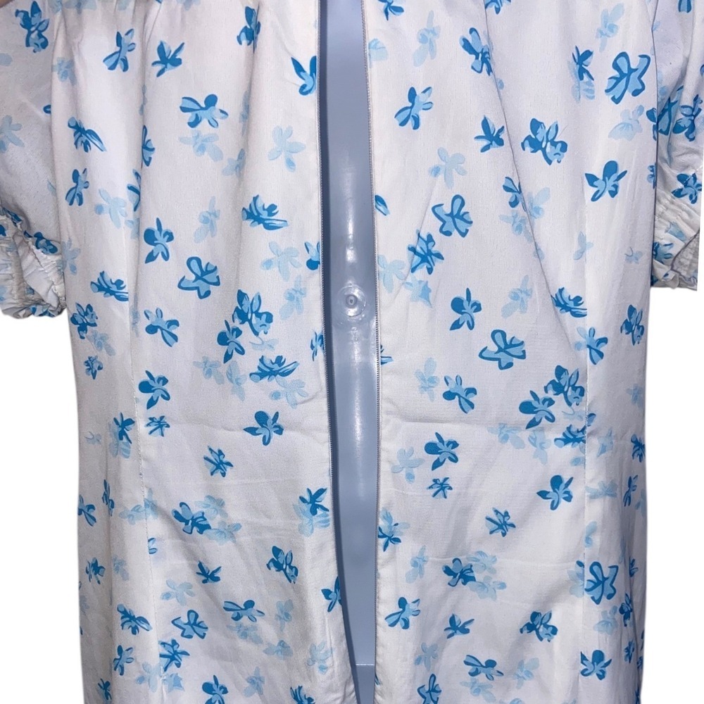 Princess Polly Floral Puff Sleeve Tie Front Mini Dress Cottagecore Coquette 12 - Picture 8 of 12